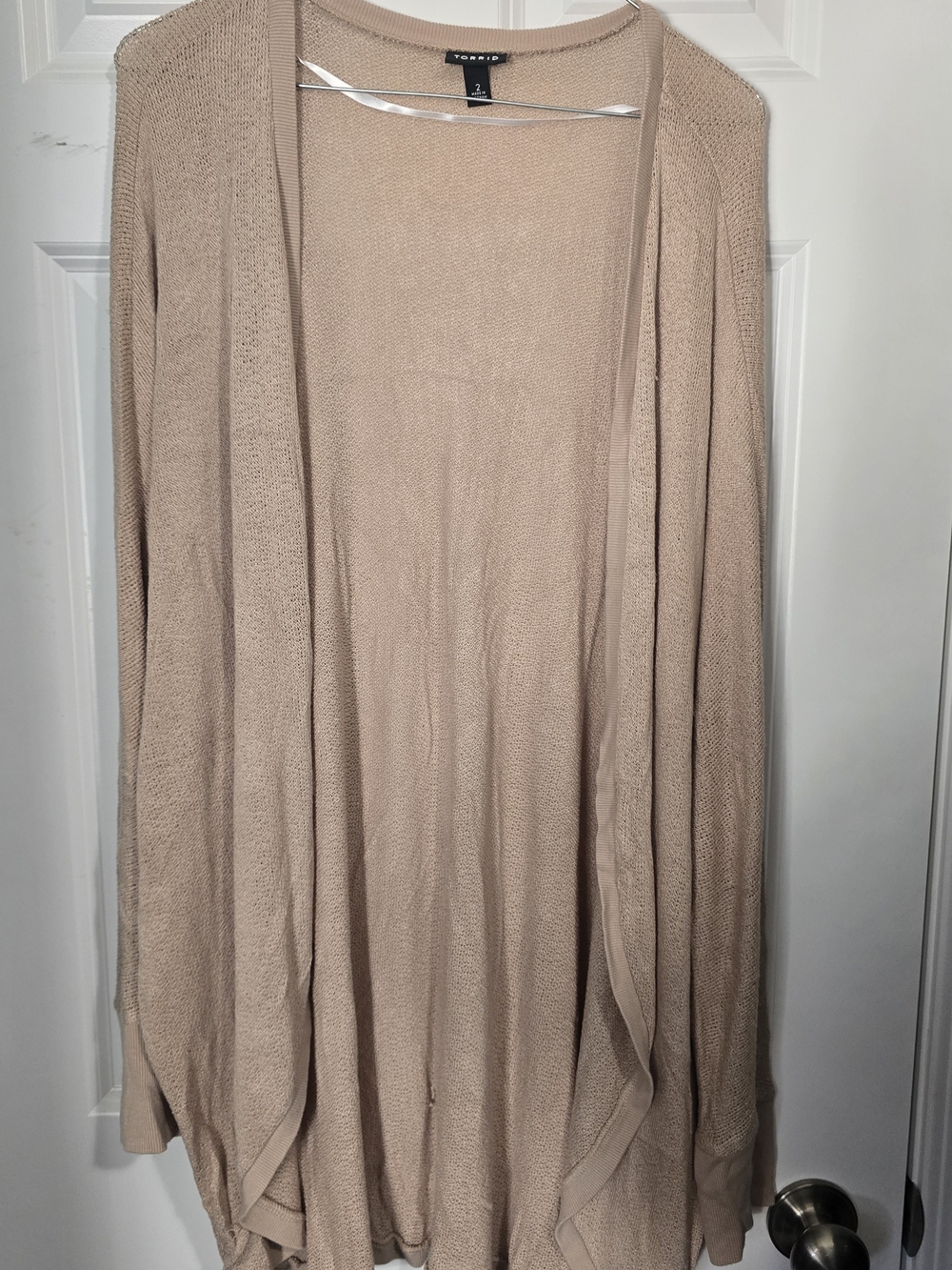 Torrid Beige Open-Front Cardigan